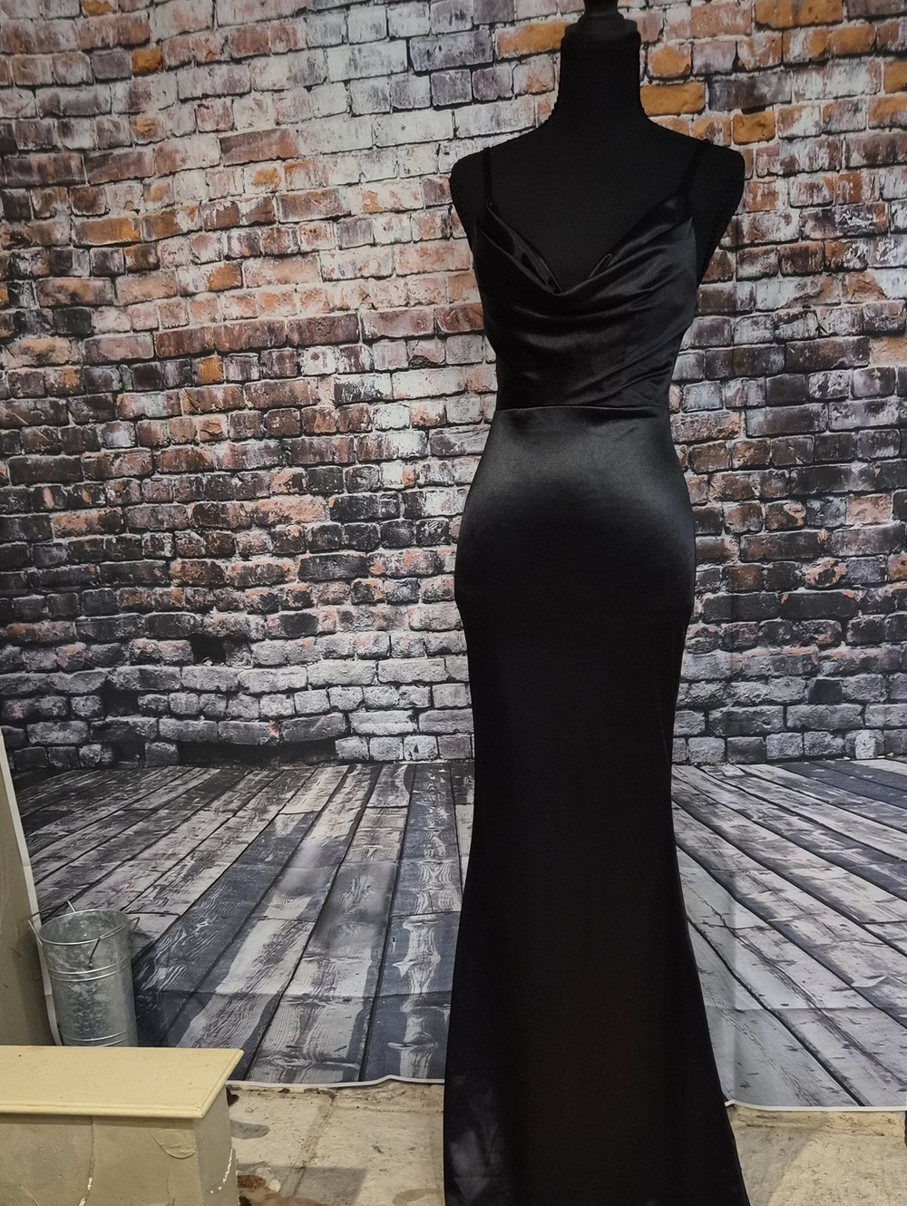 Princess Polly Black Satin Maxi Dress